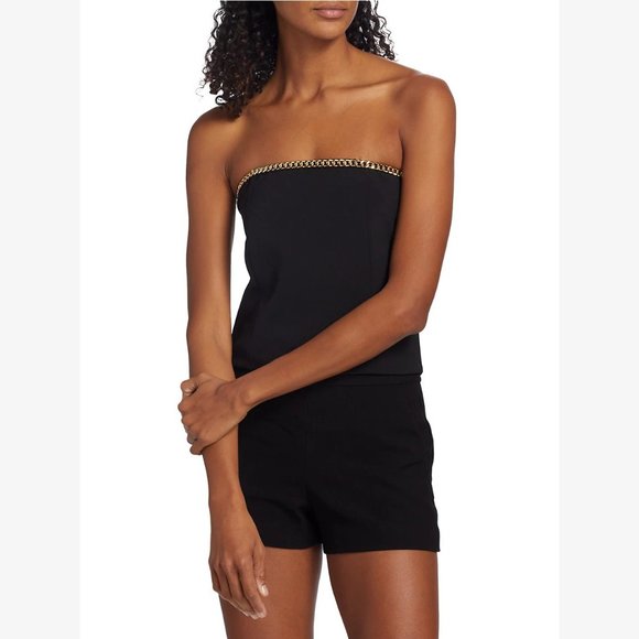 NEW Generation Love Sizes S, M, L Hazel Crepe Chain Bustier Top - Black - Picture 6 of 10